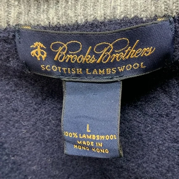Brooks Brothers Lambswool Full Zip Sweater Size L - Picture 3 of 6